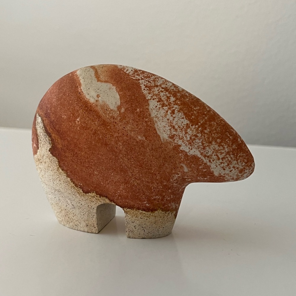 SANDSTONE ZUNI FETISH BEAR NATIVE SOUTHWESTERN FIGURINE STATUE DECOR - Picture 10 of 10